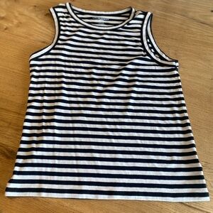 Cynthia Rowley Striped Tank Top‎ Tee Shirt Black White Women’s XL Preloved